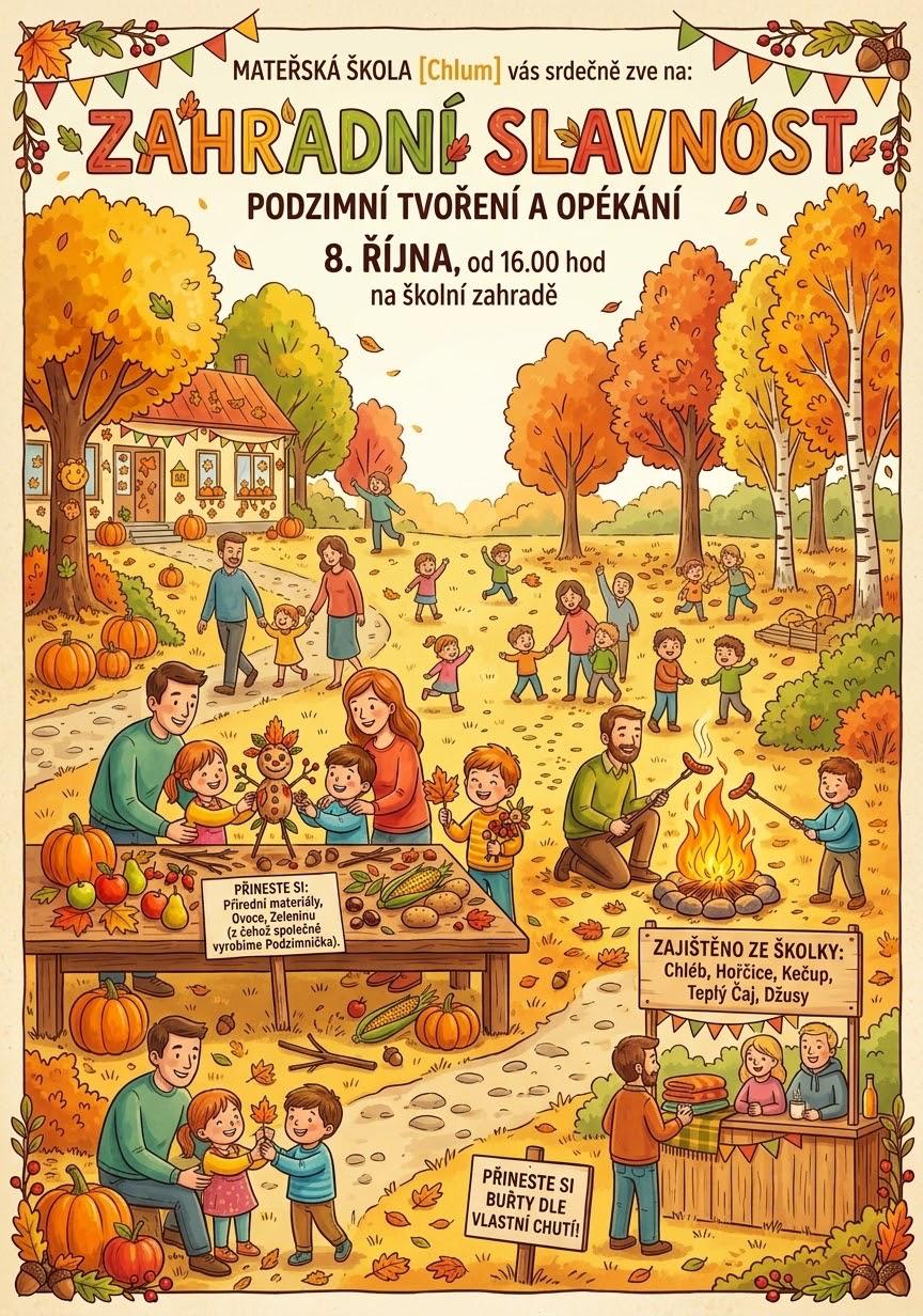 Podzimní zahradní slavnost v MŠ Chlum